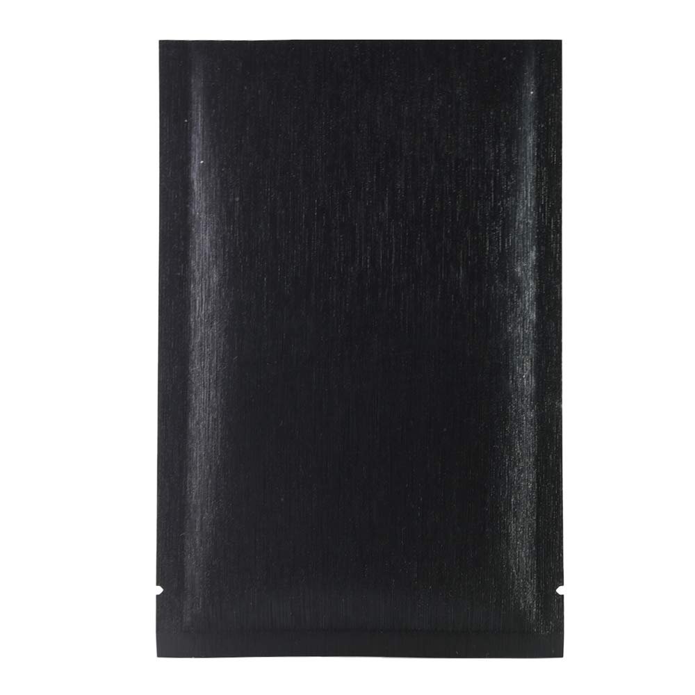 100 PCS Metallic Mylar Foil Open Top Heat Sealable Bags Chamber Vacuum Seal for Food Storage Packaging, Sample Size Packing with Tear Notch (Black, 3.15 inch x 4.72 inch)