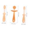 BAZEITFLOW Silicone Toothbrush and Tongue Cleaner 3pcs, Soft Small Oral Care Brush for Newborn Tongue Cleaning and Gum Massage, Safe Non-Toxic Dental Tool view 2