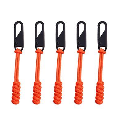 5pack Paracord Zippers Pulls Portables Outdoor Bag for Outdoor Camping and Hiking Gears Multifunctional Zippers Pulls