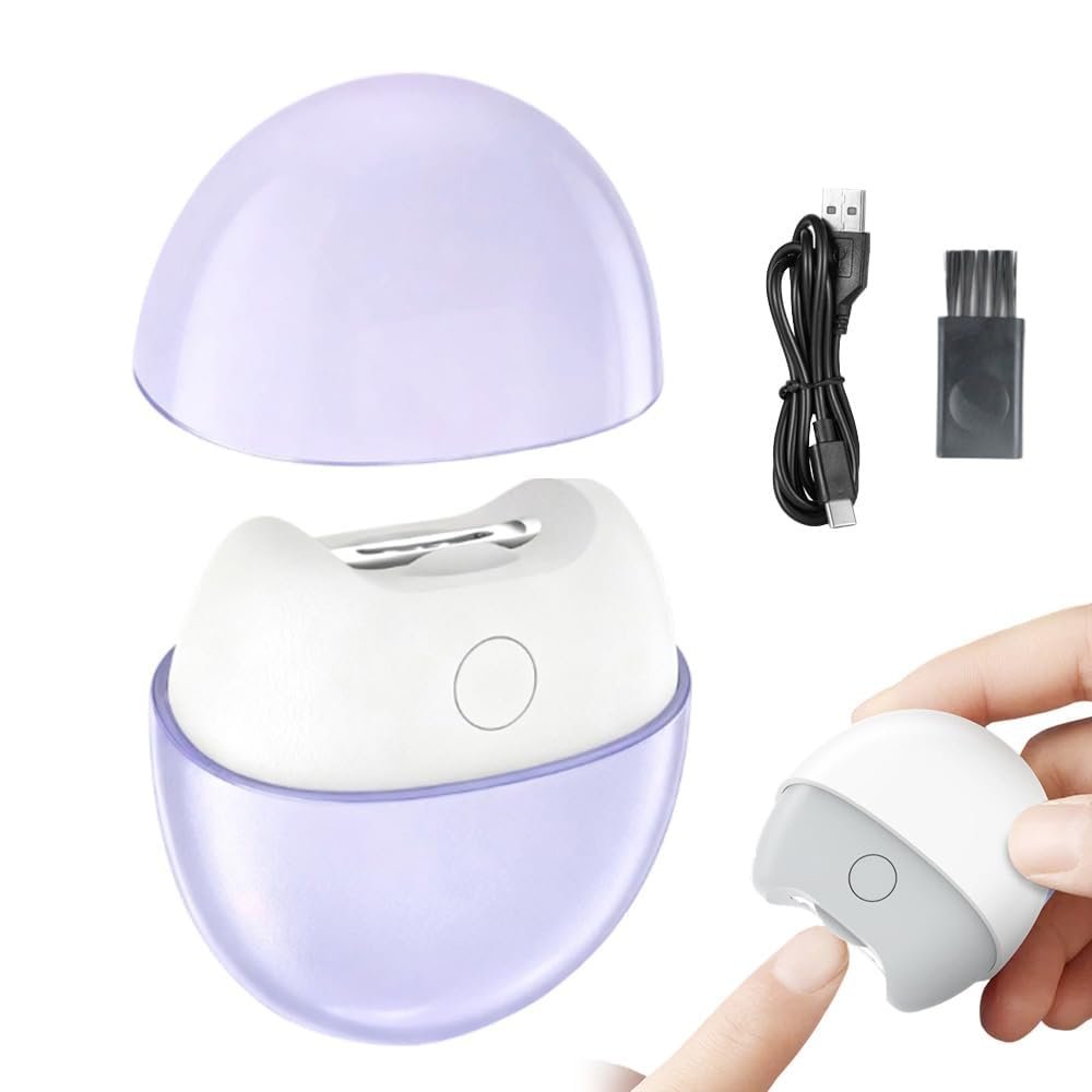 3 in 1 Electric Automatic Nail Clipper with Light, 2026 New 2 Speeds, Magnetic Cover, Nail Scraps Storage, USB Rechargeable, Safety Electric Fingernail Trimmer for Kids, Adult, Seniors, Men (Purple)