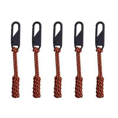 5pack Paracord Zippers Pulls Portables Outdoor Bag for Outdoor Camping and Hiking Gears Multifunctional Zippers Pulls