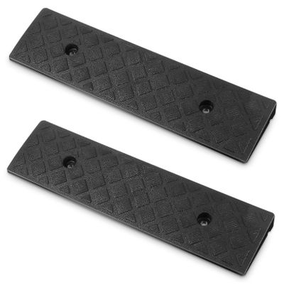 Baluue 2pcs Small Curb Ramp Threshold Ramps 3cm High Black Driveway for Scooters Bikes Wheelchair Mobility and Vehicle Access