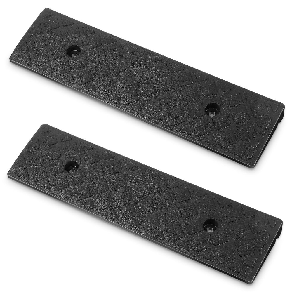 Baluue 2pcs Small Curb Ramp Threshold Ramps 3cm High Black Driveway for Scooters Bikes Wheelchair Mobility and Vehicle Access