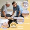 Wood Arc-Shaped Slide Transfer Board,Patient/Seniors Move Assist Device,Transfer to Wheelchair/Car/Toilet/,with Soft Seat,Holds up to 500 Pounds,2 Cut Out Handles,35.5 * 13.4 (Burlywood) view 2
