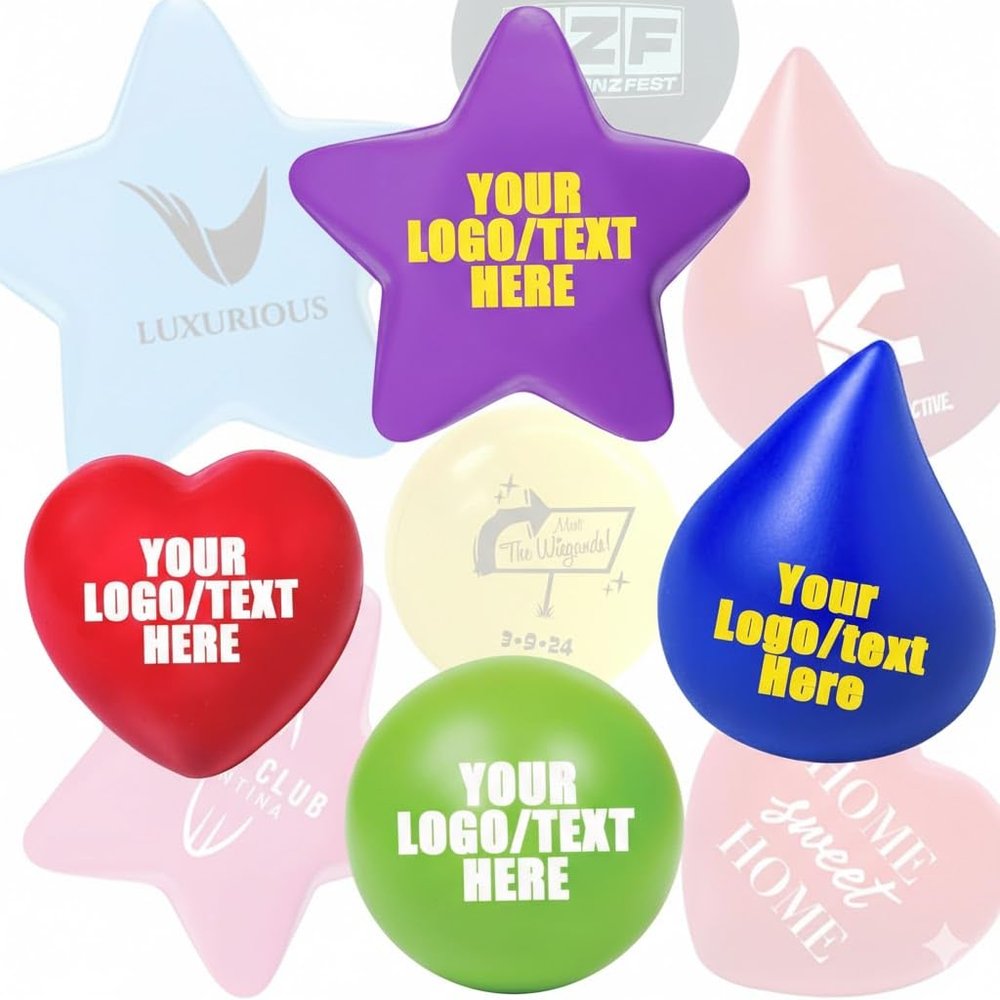 Custom PU Large Stress Relief Balls in Bulk Personalized Logo Foam Hand Therapy Balls for Office Wellness, Corporate Events & Promotional Use (50+ Units) (50)