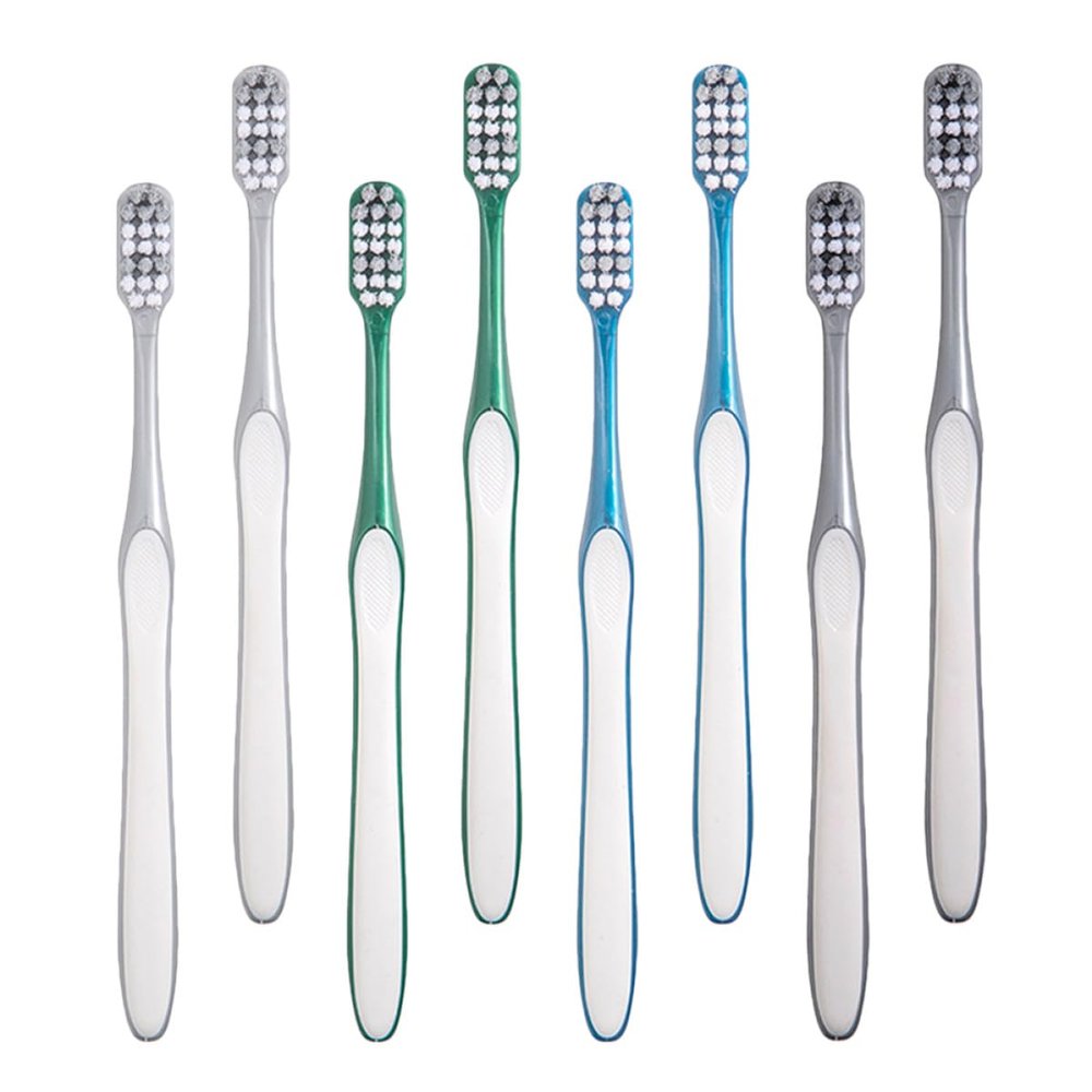 ERINGOGO Hard Bristle Travel Toothbrushes for Men 8pcs Set (2 Packs, 4pcs Each) Large Head Manual Cleaning Wear-Resistant Plastic Toothbrushes for Travel and Daily Oral Care