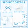 100 Blue Bow Paper Napkins Coquette Cute Disposable Party Napkins 6.5" Scalloped Edge White Blue Hand Towels for Birthday Bridal Bachelorette Party Supplies view 3