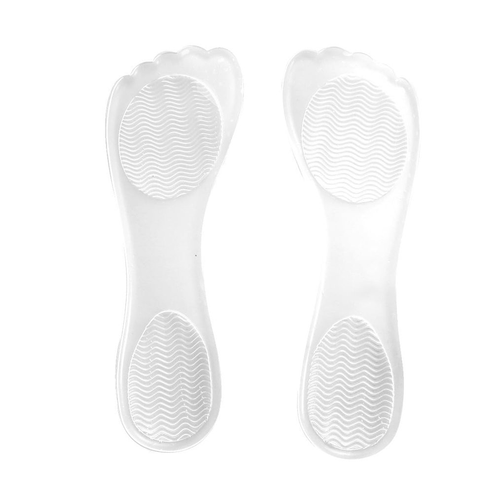 EXAOMBLE Silicone Gel Insoles 2 Pairs Arch Support Massage Shock Absorption Inserts Unisex Sports Insoles for Men and Women Foot Relief