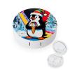 BKXHQMEDF Christmas Penguin with Gift Printed Travel Contact Lens Case,Portable Contact Lens Container Soak Storage Kit With Mirror for Travel Office Daily view 1