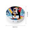 BKXHQMEDF Christmas Penguin with Gift Printed Travel Contact Lens Case,Portable Contact Lens Container Soak Storage Kit With Mirror for Travel Office Daily view 2