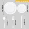 Sylans 250PCS White Disposable Plates White Plastic Plates for 50 Guests view 2
