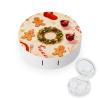 BKXHQMEDF Xmas Wreath Table Printed Travel Contact Lens Case,Portable Contact Lens Container Soak Storage Kit With Mirror for Travel Office Daily view 1