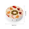 BKXHQMEDF Xmas Wreath Table Printed Travel Contact Lens Case,Portable Contact Lens Container Soak Storage Kit With Mirror for Travel Office Daily view 2