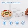 BKXHQMEDF Xmas Wreath Table Printed Travel Contact Lens Case,Portable Contact Lens Container Soak Storage Kit With Mirror for Travel Office Daily view 3