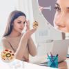 BKXHQMEDF Xmas Wreath Table Printed Travel Contact Lens Case,Portable Contact Lens Container Soak Storage Kit With Mirror for Travel Office Daily view 4