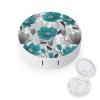 BKXHQMEDF Teal Grey Printed Travel Contact Lens Case,Portable Contact Lens Container Soak Storage Kit With Mirror for Travel Office Daily view 1