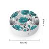BKXHQMEDF Teal Grey Printed Travel Contact Lens Case,Portable Contact Lens Container Soak Storage Kit With Mirror for Travel Office Daily view 2