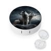 BKXHQMEDF Wolf at Night Printed Travel Contact Lens Case,Portable Contact Lens Container Soak Storage Kit With Mirror for Travel Office Daily view 1