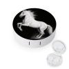 BKXHQMEDF White Horse Black Printed Travel Contact Lens Case,Portable Contact Lens Container Soak Storage Kit With Mirror for Travel Office Daily view 1