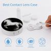 BKXHQMEDF White Horse Black Printed Travel Contact Lens Case,Portable Contact Lens Container Soak Storage Kit With Mirror for Travel Office Daily view 3
