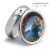 Arch in Mallorca Spain Round Metal Pill Box, 3 Compartments Portable Pill Case Mini Medication Organizer Travel Medication Holder to Hold Vitamins, Medication, Fish Oil view 2