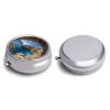 Arch in Mallorca Spain Round Metal Pill Box, 3 Compartments Portable Pill Case Mini Medication Organizer Travel Medication Holder to Hold Vitamins, Medication, Fish Oil view 3