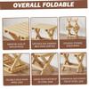 Wooden Shower Bench - Folding Shower Chair 11x8.7x10.2'' Folding Seat with Strong Load Capacity, Easy to Clean & Maintain Portable Wooden Bench for Indoor and Outdoor Use view 3