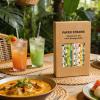 100 Pcs Mixed 10 Styles Wild Charm Paper Straws, Forest Woodland Jungle Green Brown Black Tree Leaf Birch Wood Grain Bamboo Palm Cactus Flower Party Drinking Straws, Safari Picnic BBQ Cake Pop Sticks view 4