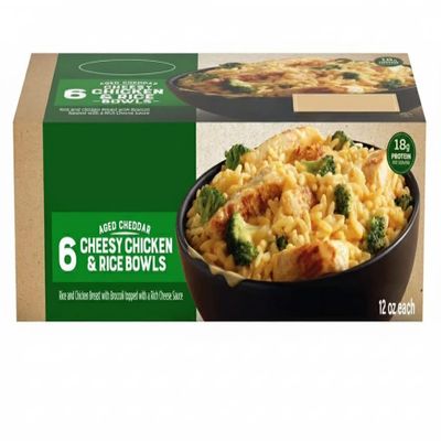 Cheesy Chicken and Rice Bowl, Convenient Oven or Microwave Meal With Chicken and Rice, Frozen Meal, 12 OZ