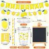 155 Pcs Lemonade Stand Supplies include 2 Pack 3.4 Gallon Drink Dispenser with Spigot,50 Sets 12oz Lemonade Disposable Cup with Lids Straws and Lemonade Banners, Blackboard view 3