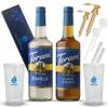 Jimoco Barista Set Torani Sugar Free Vanilla & Caramel Classic Syrups (25.4 oz Each) with 2 Jimoco Syrup Pumps, Reusable Cups, Straws & Stirrers Coffee, Italian Soda & Cocktail Flavoring Kit view 1