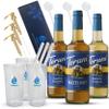 Jimoco Barista Set Torani Sugar Free French Vanilla, Salted Caramel & Hazelnut Syrups (25.4 oz Each) with 3 Jimoco Syrup Pumps, Reusable Cups, Straws & Stirrers Coffee, Italian Soda & Cocktail Flavoring Kit view 1