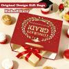 Red Gold Graduation Gift Bag with Tissue Wrapping Paper Greeting Card Congrats Grad We Are So Proud of You for Her Him Graduates High School College Class of 2026 Graduation Party Supplies Decor view 2