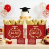 Red Gold Graduation Gift Bag with Tissue Wrapping Paper Greeting Card Congrats Grad We Are So Proud of You for Her Him Graduates High School College Class of 2026 Graduation Party Supplies Decor view 3