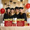 Red Gold Graduation Gift Bag with Tissue Wrapping Paper Greeting Card Congrats Grad We Are So Proud of You for Her Him Graduates High School College Class of 2026 Graduation Party Supplies Decor view 4
