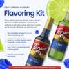 Jimoco Barista Set Torani Lime & Blue Raspberry Syrups (25.4 oz Each) with 2 Jimoco Syrup Pumps, Reusable Cups, Straws & Stirrers Coffee, Italian Soda & Cocktail Flavoring Kit view 2