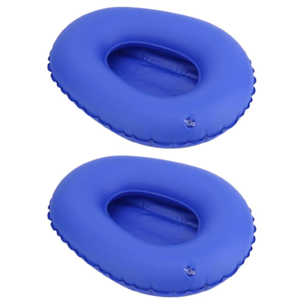 Inflatable Bedpan, 2Pcs Portable Air Bedpan Potty Bedside Toilet Nursing Urinals Anti Bedsore Toilet Urinal for Elderly Bedridden
