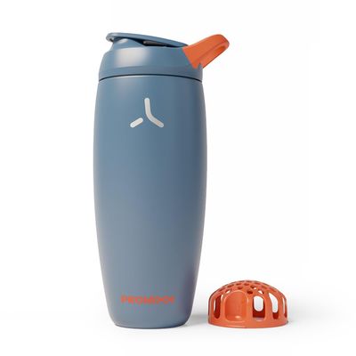 Promixx Pursuit Insulated Shaker Bottle 24oz Double-Wall Stainless Steel Protein Mixer with Snap-Fit Agitator for Smooth Ice-Cold Shakes Leak-Proof Gym Shaker Cup for Fitness Midnight Blue