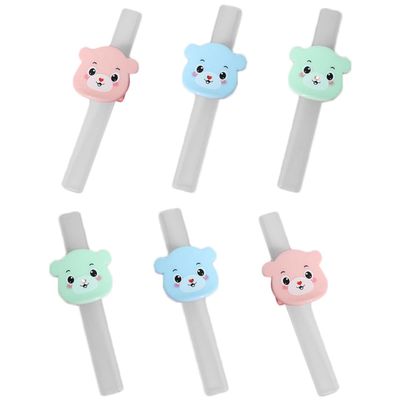 Anneome Reusable Silicone Straws with Clips 6pcs Set for Babies Elderly and Post-surgery Care Portable Drinking Straws with Storage Case for Feeding and Drinking