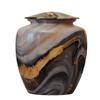 Ocean Swirl Cremation Urn for Human Ashes: Green, Gray, Blue, Golden Design | Handcrafted Adult Memorial Urn | Large 10.5" (Grey) view 1