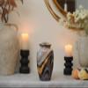 Ocean Swirl Cremation Urn for Human Ashes: Green, Gray, Blue, Golden Design | Handcrafted Adult Memorial Urn | Large 10.5" (Grey) view 3