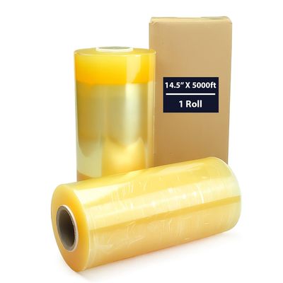 Dual Layer Heavy Duty Processor Film, 14.5" X 5000ft & 1 Roll | High-Clarity Red Rock Overwrap Film for Meat Packaging | Tear-Resistant Stretch Wrap & Excellent Gauge Consistency, Clarity & Stretch
