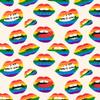 Rainbow Color Lipstick Bighting Lip Pattern Edible Image Photo Cake Border Strips 3 Pre Cut Strips Per Sheet 2.6 x 10.5" view 1