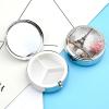 Small Oil Painting Eiffel Tower Pill Box 3 Compartments Pill Case Portable Travel Medicine Organizer Round Mini Medicine Container Holder Fits in Pocket for Vitamin Fish Oil view 3