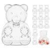 12PCS Cute Bear Shaped Candy Boxes, Large Bear Containers Clear Plastic, Reusable Holiday Candy Gift Box, for Tree Dcor, Candys, Crafts & Party Favors for Valentine's Day, Gifts & Party Decor view 1