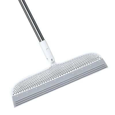 Floor Squeegee Broom, 50.8" Extra-Long Handle Rubber Cleaner for Pet Fur, Carpets, Hard Floors, Bathrooms, Windows & Liquid Messes
