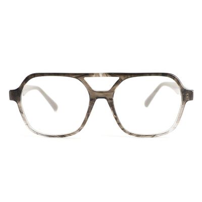 AOOLIA Oversized Aviator Reading Glasses for Women Men, Spring Hinge Cool Square Frame Blue Light Blocking Eyeglasses Reader (Grey, 3, x)