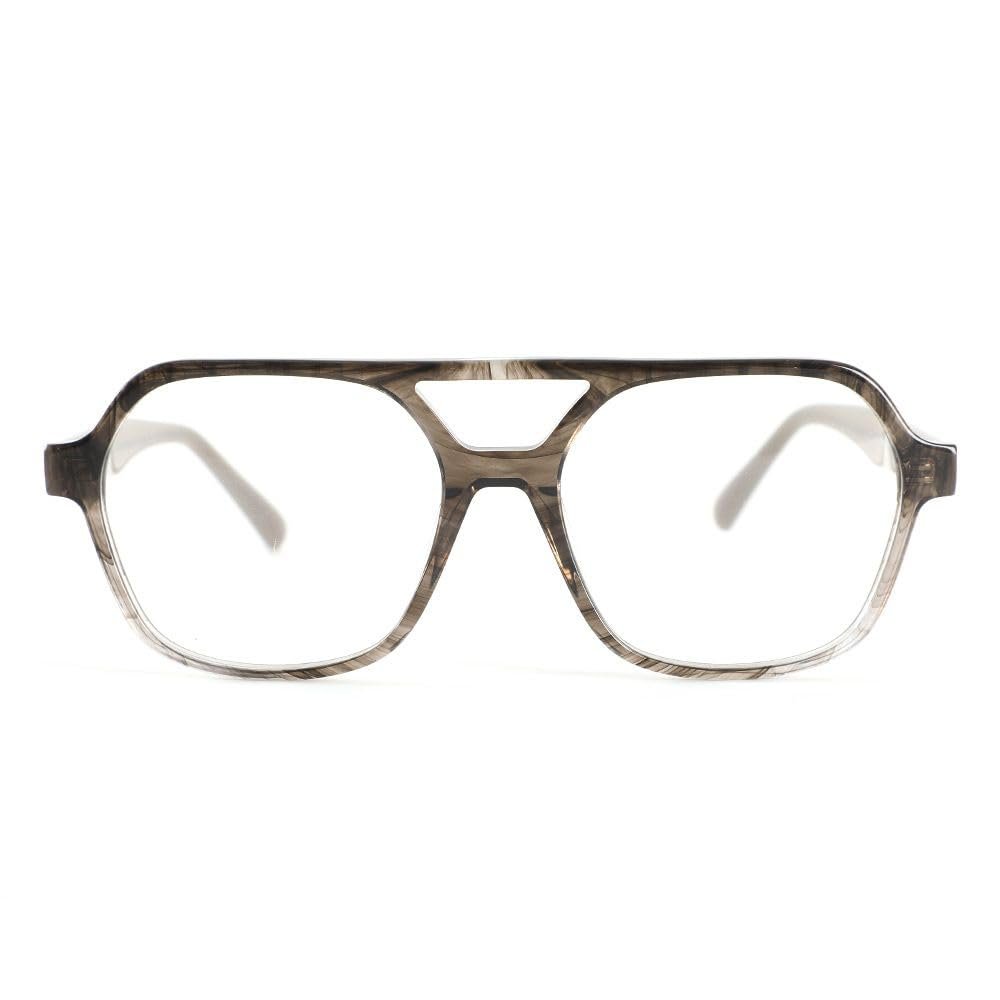 AOOLIA Oversized Aviator Reading Glasses for Women Men, Spring Hinge Cool Square Frame Blue Light Blocking Eyeglasses Reader (Grey, 3, x)