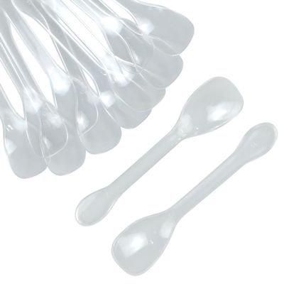 100 Pieces Plastic Caviar Spoons, Small Disposable Dessert Spoons for Sampling, Tasting, Ice Cream Cup, Party Supplies (100, Clear)