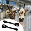 30 Pieces Plastic Caviar Spoons, Small Disposable Dessert Spoons for Sampling, Tasting, Ice Cream Cup, Party Supplies (30, Black) view 2